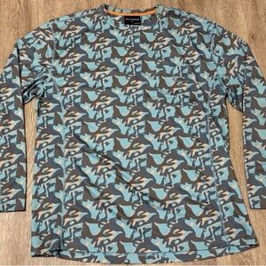 MENS GRUNDENS LONG SLEEVE CAMO FISHING SHIRT SIZE Lg